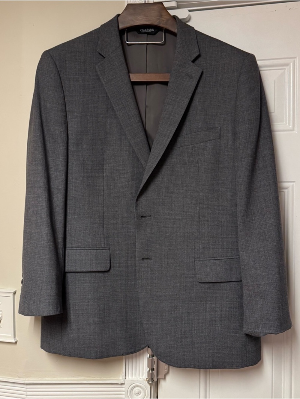 Jos. A. Bank Men's Gray Two-Button Notch Lapel Suit Jacket